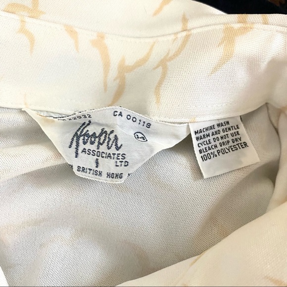 Vintage Birds Hooper Associates 60s 70s Polyester Leisure Shirt Blouse 14 - Picture 5 of 5